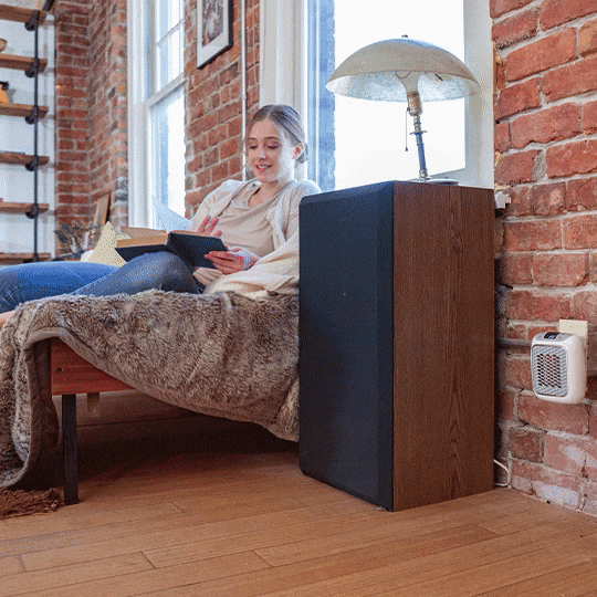 EquiWarm Pro girl next to bed